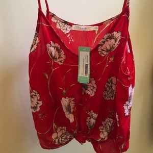 Lush Devon Knot Front Cami Blouse